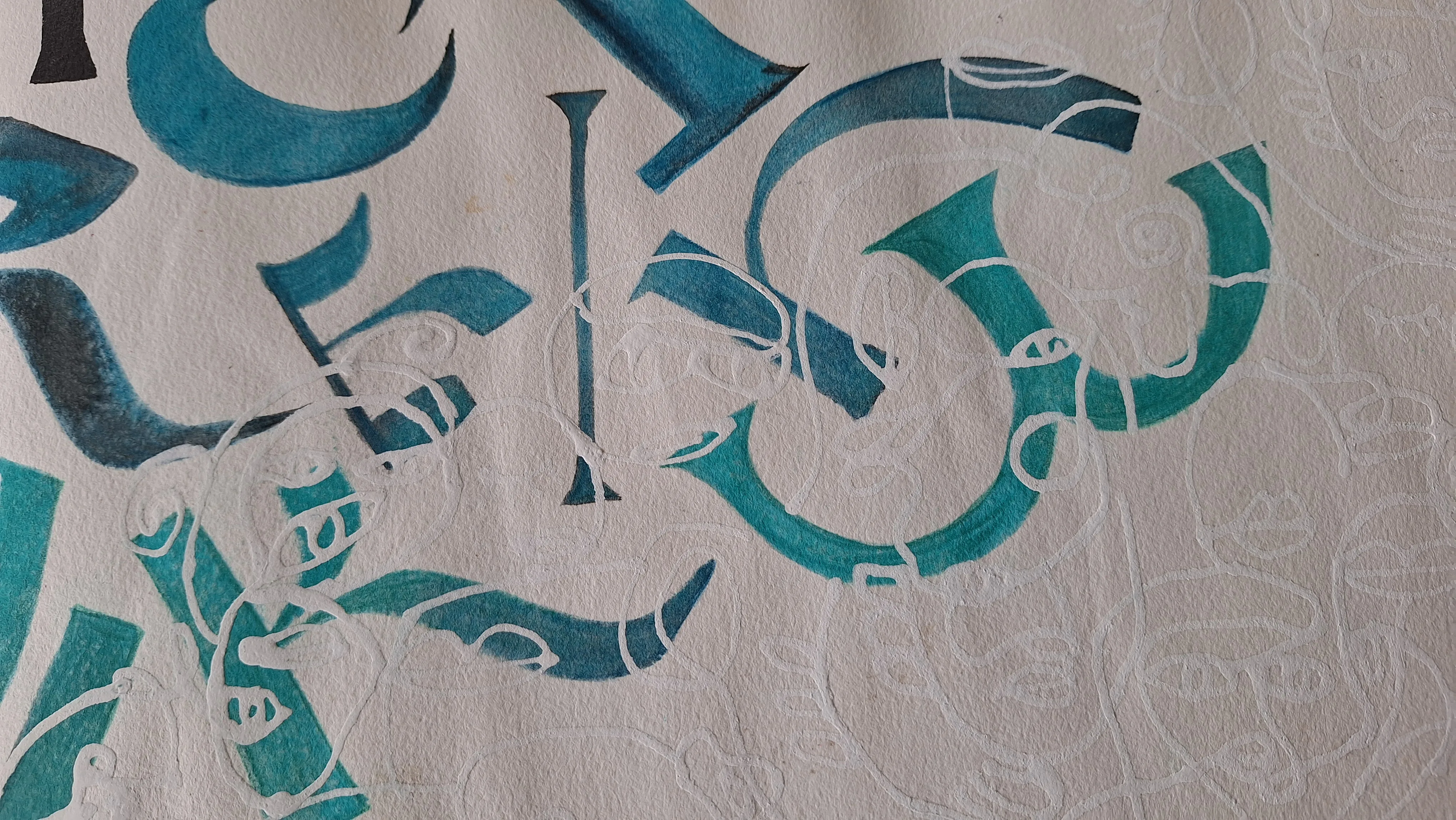 Kalligrafie op een creatief werkstuk